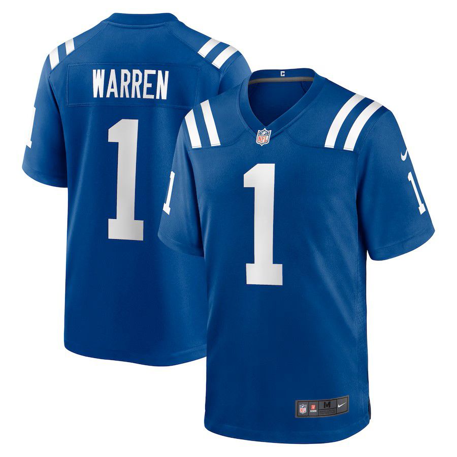 Men Indianapolis Colts #1 Tyler Warren Nike Royal 2025 NFL Draft First Round Pick Game Jersey->pittsburgh steelers->NFL Jersey